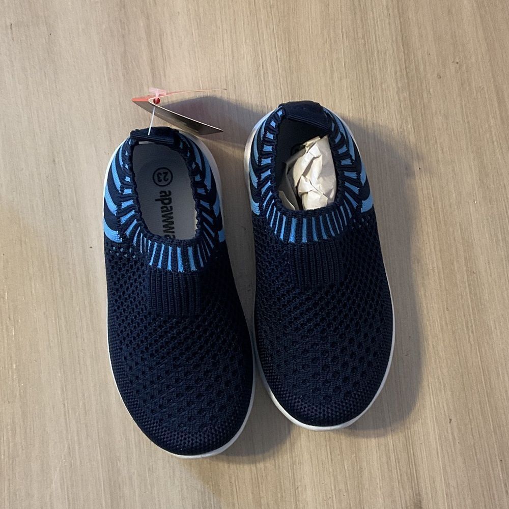 Kids Navy Blue Slip-On Shoes